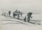 Бежанци, рисунка, молив, 17.2/21.6 см., неподписаяна, сн. Галерия "Виктория"