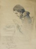 Портрет, рисунка, цветни моливи, 30/22 см, 1944, сн. Галерия "Виктория"