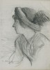 Дамски портрет, рисунка, молиж, 21.6/16.9 см, неподписана, 1913г., сн. Галерия "Виктория"